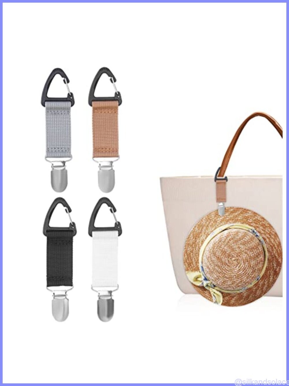 4Pcs Elastic Hat Clip Travel Holder Hands Free Bag Accessory